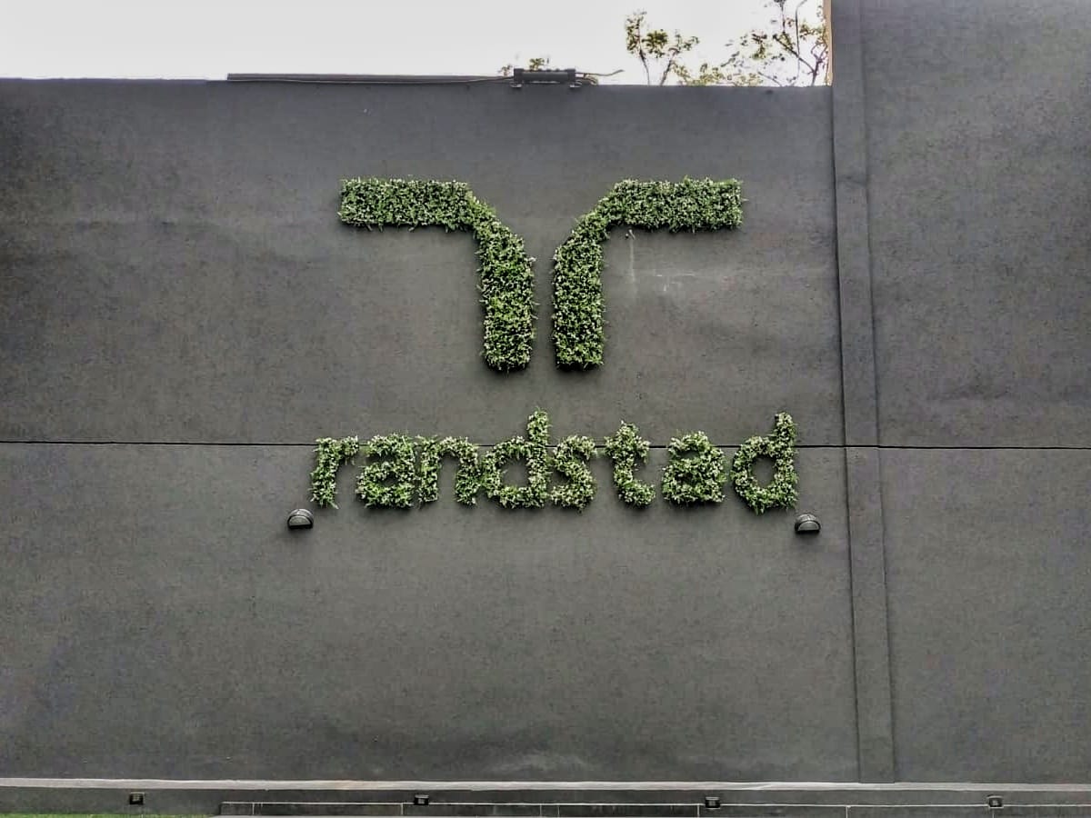Detalle del muro verde en el entorno de trabajo de Randstad